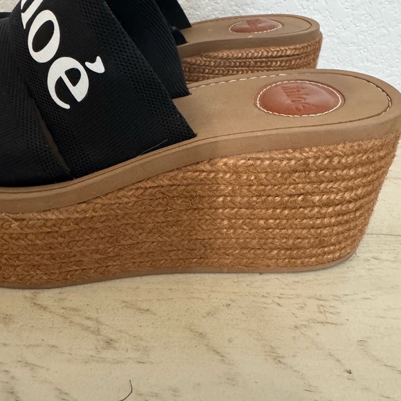 Chloé woody Black and Brown Platform Sandals - Picture 7 of 9